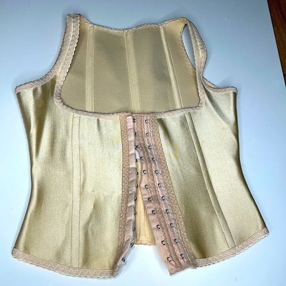 Pink Corset 30 Sz Small Chest 33” Waist 27” length 17” Hook & Eye Vintage Corset - Picture 3 of 12